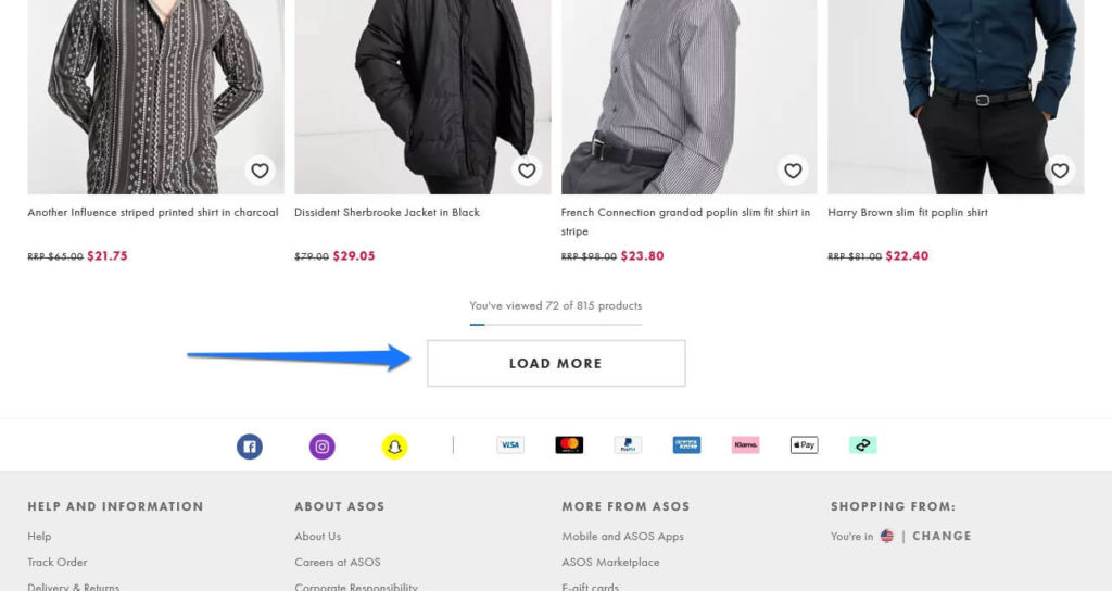 ecommerce ui design pagination