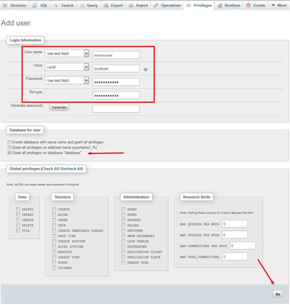 set-up-new-database-user-in-xampp-phpmyadmin