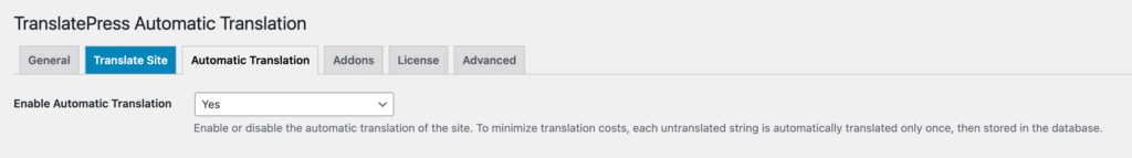 Enable automatic translation