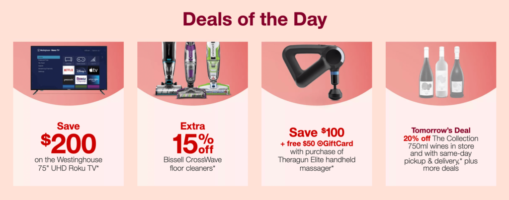 Deals of the day on Target.
