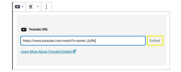 Embedding a YouTube video using EmbedPress.