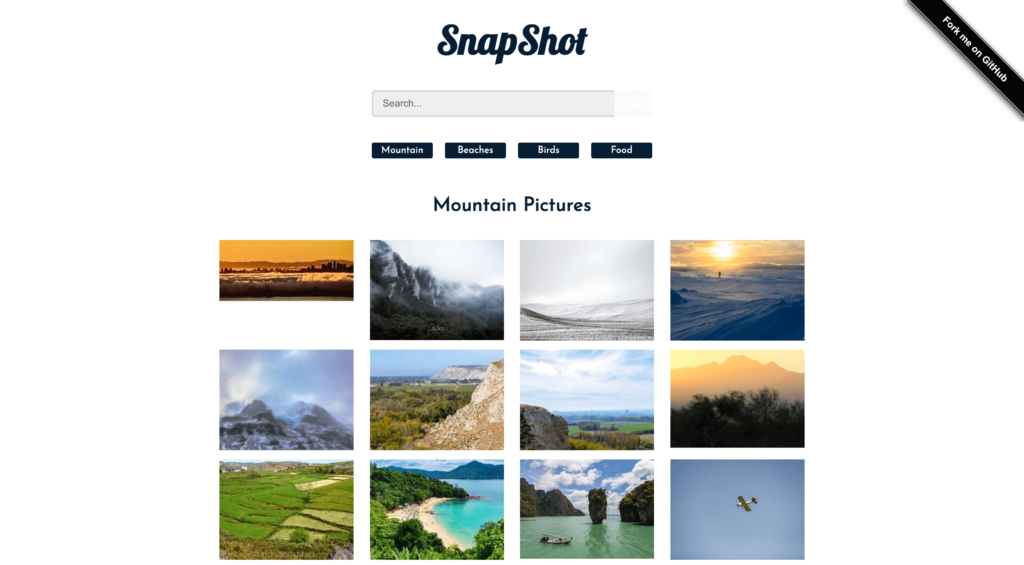 The SnapShot React example.