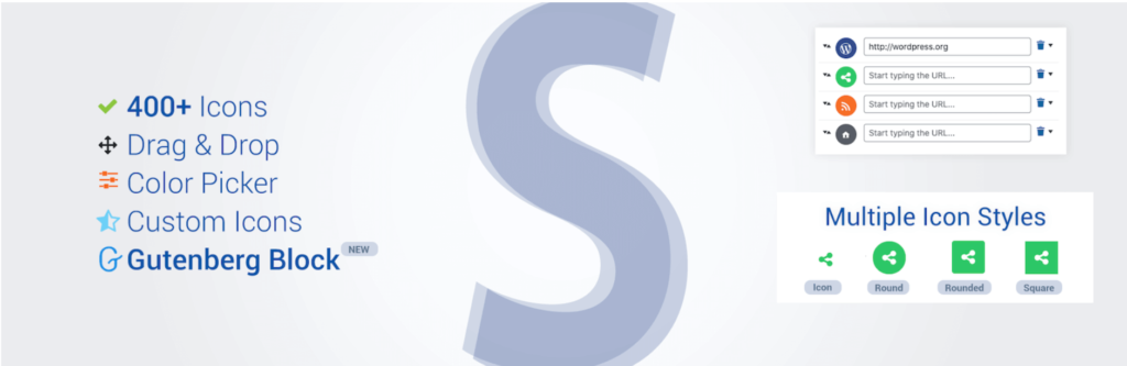 The Social Icons Widget & Block plugin.
