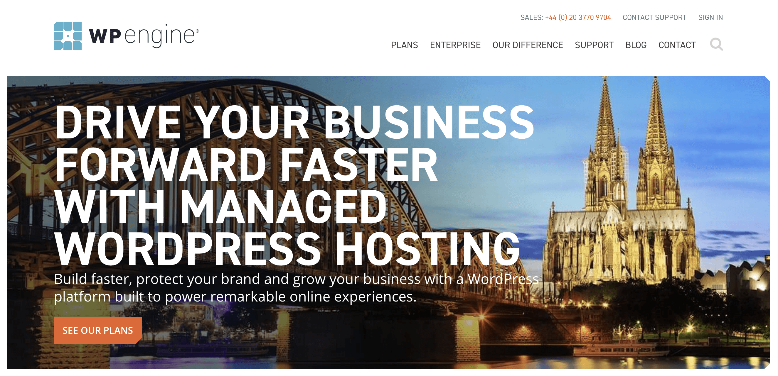 WP Engine homepage